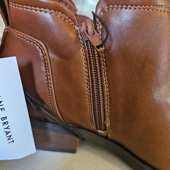 Lane Bryant Dream Cloud Side-Dip Ankle Boot Women's SZ 8.5W Cognac Zipper NWT - Picture 9 of 12